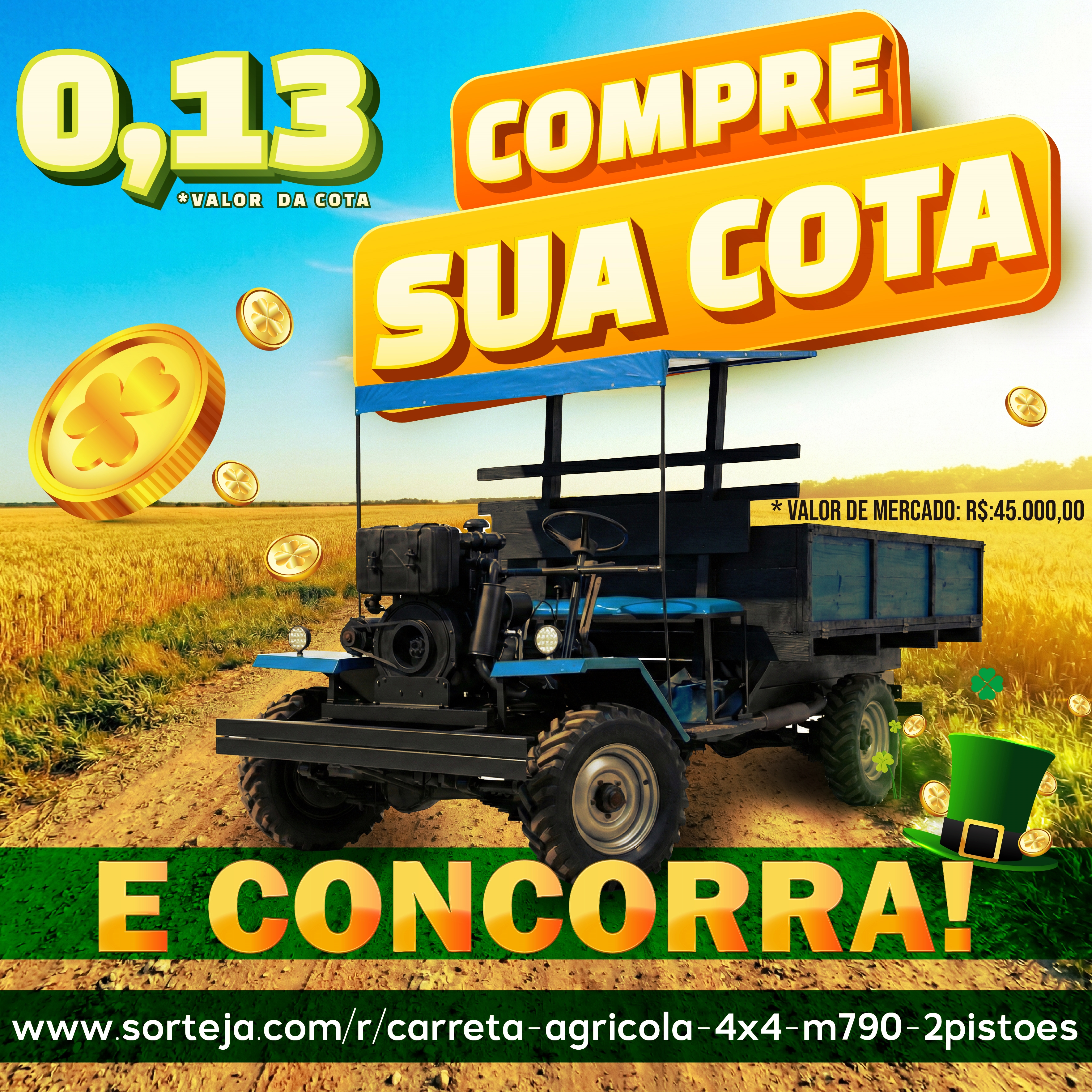 carreta agricola 4x4 m790 2 pistões